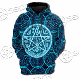 Fantasy Symbols And Pentagram On Blue SED-1138 Hoodie & Zip Hoodie Raglan