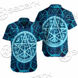 Fantasy Symbols And Pentagram On Blue SED-1138 Shirt Allover