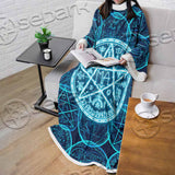 Fantasy Symbols And Pentagram On Blue SED-1138 Sleeved Blanket
