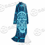 Fantasy Symbols And Pentagram On Blue SED-1138 Sleeved Blanket