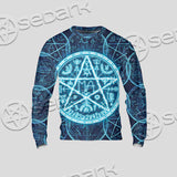 Fantasy Symbols And Pentagram On Blue SED-1138 Unisex Sweatshirt