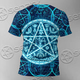 Fantasy Symbols And Pentagram On Blue SED-1138 Unisex T-shirt