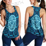 Fantasy Symbols And Pentagram On Blue SED-1138 Women Tank Top
