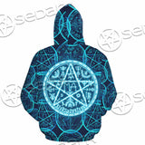 Fantasy Symbols And Pentagram On Blue SED-1138 Hoodie & Zip Hoodie