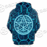 Fantasy Symbols And Pentagram On Blue SED-1138 Hoodie & Zip Hoodie Raglan