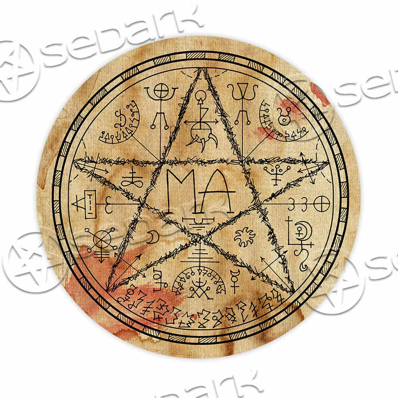 Mystic Background With Magic Seal And Pentagram SED-1139 Round Carpet