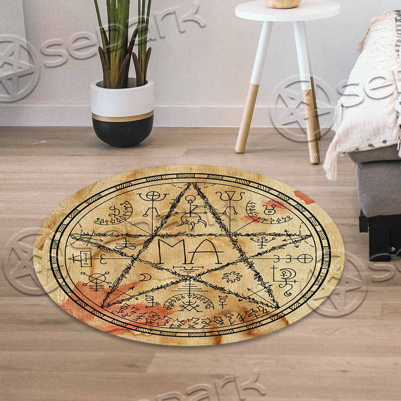 Mystic Background With Magic Seal And Pentagram SED-1139 Round Carpet