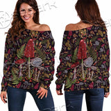 Mushrooms Dark Autumn Forest SED-1141 Off Shoulder Sweaters