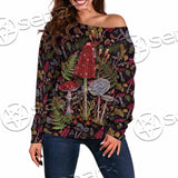 Mushrooms Dark Autumn Forest SED-1141 Off Shoulder Sweaters