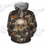 Vintage Floral Skull Seamless Pattern SED-1142 Hoodie & Zip Hoodie