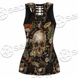 Vintage Floral Skull Seamless Pattern SED-1142 Women Tank Top