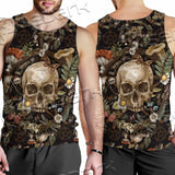 Vintage Floral Skull Seamless Pattern SED-1142 Men Tank-tops