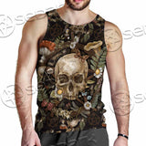 Vintage Floral Skull Seamless Pattern SED-1142 Men Tank-tops