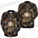 Vintage Floral Skull Seamless Pattern SED-1142 Button Jacket