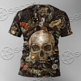 Vintage Floral Skull Seamless Pattern SED-1142 Unisex T-shirt