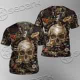 Vintage Floral Skull Seamless Pattern SED-1142 Unisex T-shirt