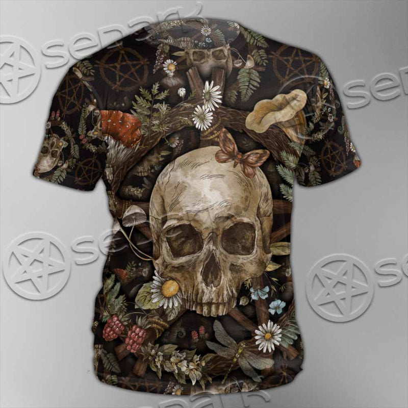 Vintage Floral Skull Seamless Pattern SED-1142 Unisex T-shirt
