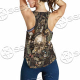 Vintage Floral Skull Seamless Pattern SED-1142 Women Tank Top