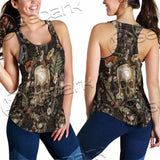 Vintage Floral Skull Seamless Pattern SED-1142 Women Tank Top