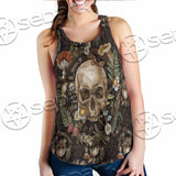 Vintage Floral Skull Seamless Pattern SED-1142 Women Tank Top