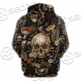 Vintage Floral Skull Seamless Pattern SED-1142 Hoodie & Zip Hoodie Raglan