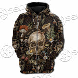 Vintage Floral Skull Seamless Pattern SED-1142 Hoodie & Zip Hoodie Raglan