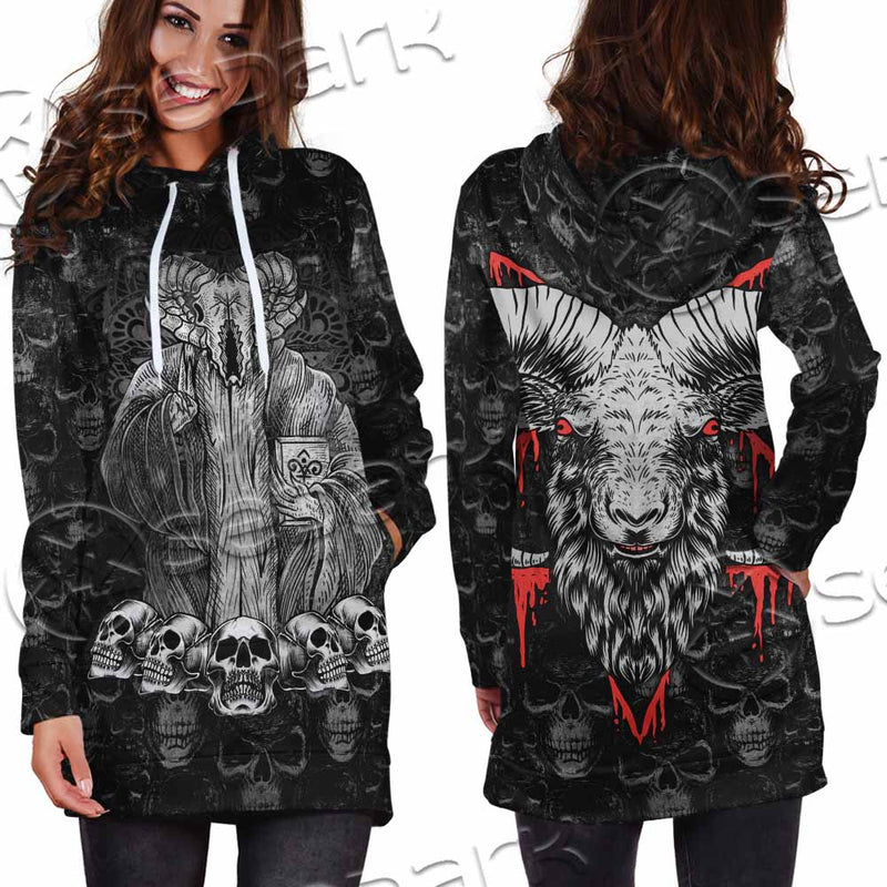 Baphomet Satanic Head SED-1143 Hoodie Dress