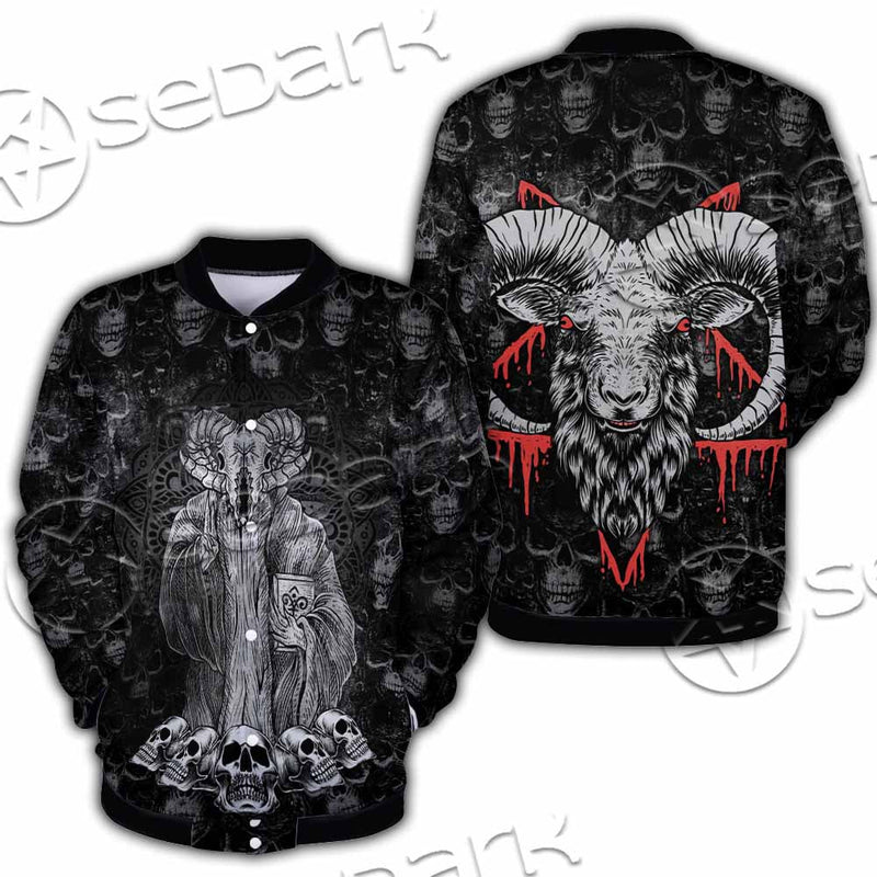 Baphomet Satanic Head SED-1143 Button Jacket