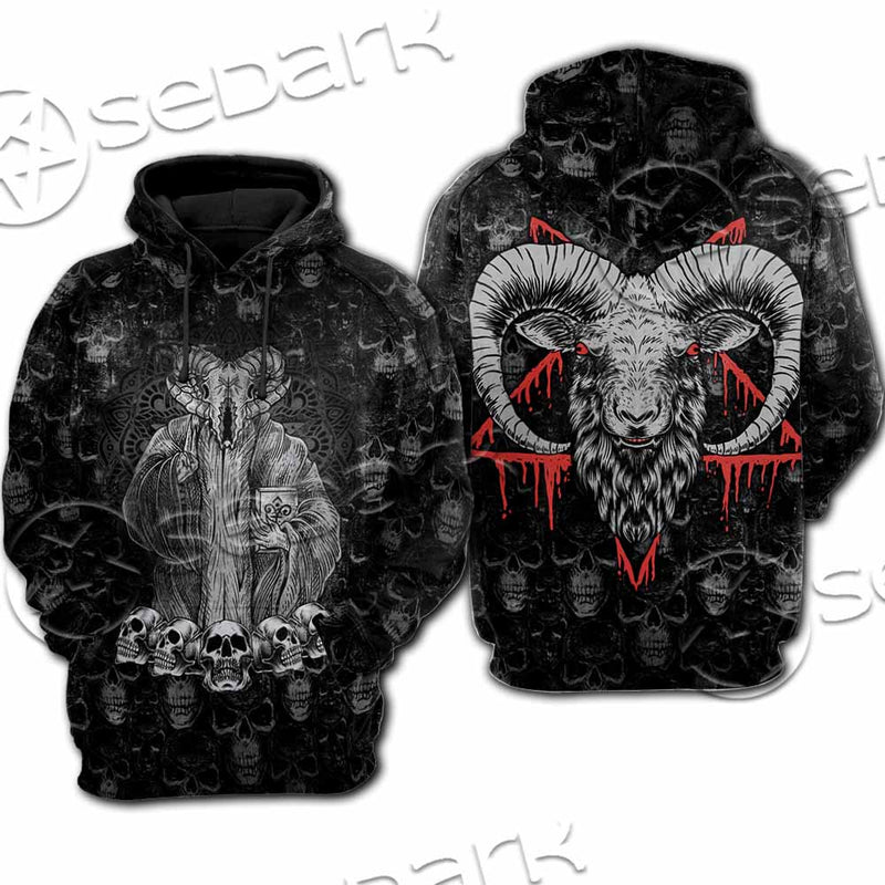 Baphomet Satanic Head SED-1143 Hoodie & Zip Hoodie Raglan