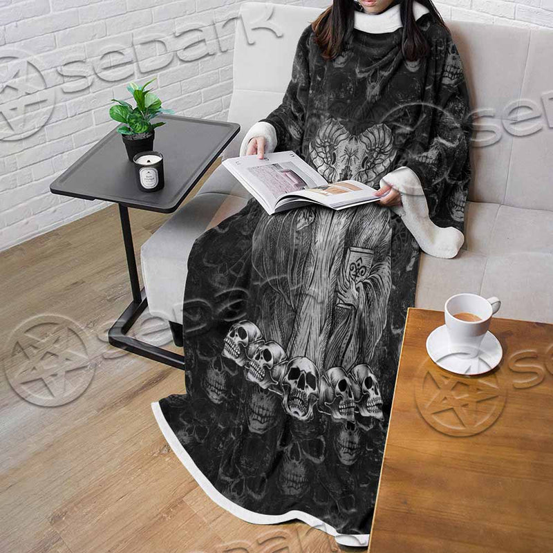 Baphomet Satanic Head SED-1143 Sleeved Blanket