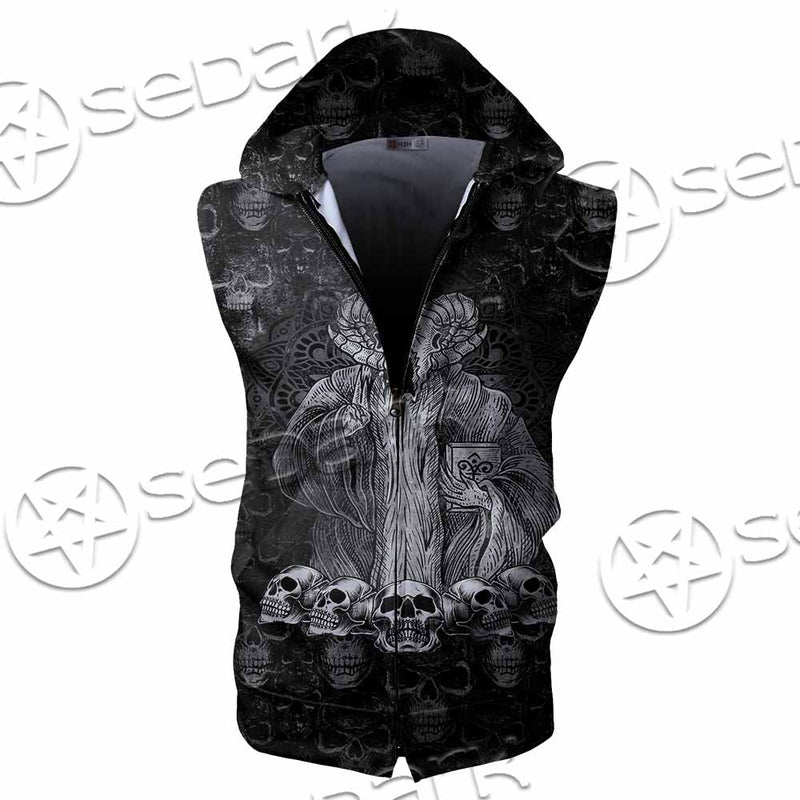 Baphomet Satanic Head SED-1143 Zip Sleeveless Hoodie