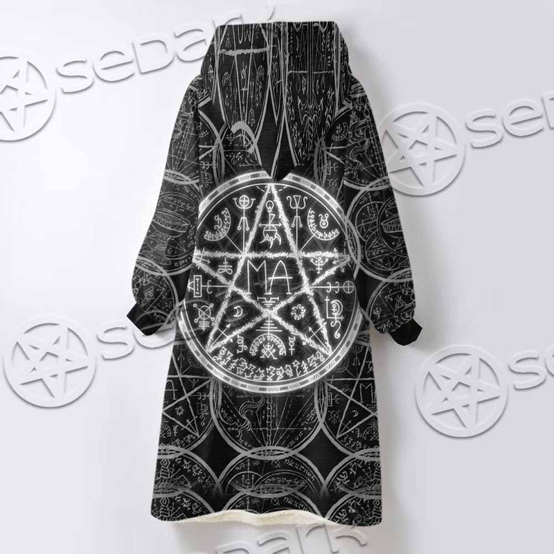 Fantasy Symbols And Pentagram SED-1144 Oversized Sherpa Blanket Hoodie