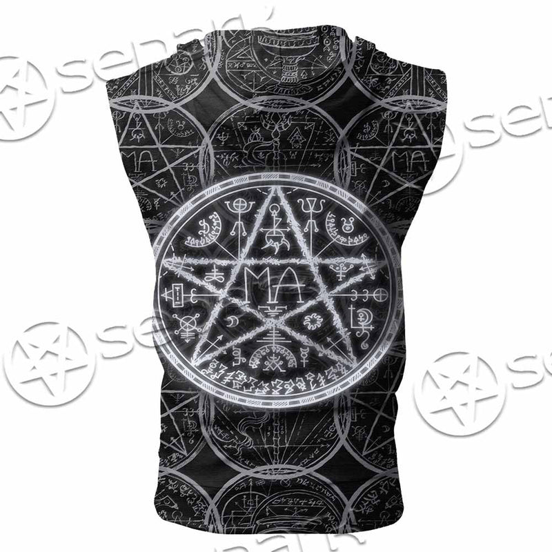 Fantasy Symbols And Pentagram SED-1144 Zip Sleeveless Hoodie