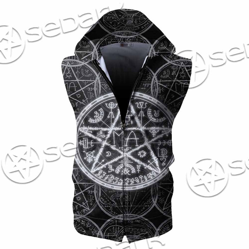 Fantasy Symbols And Pentagram SED-1144 Zip Sleeveless Hoodie