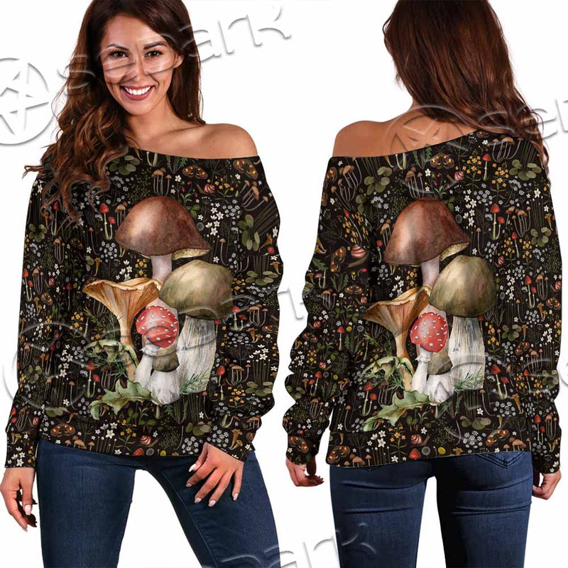 Mushroom Botanical SED-1154 Off Shoulder Sweaters