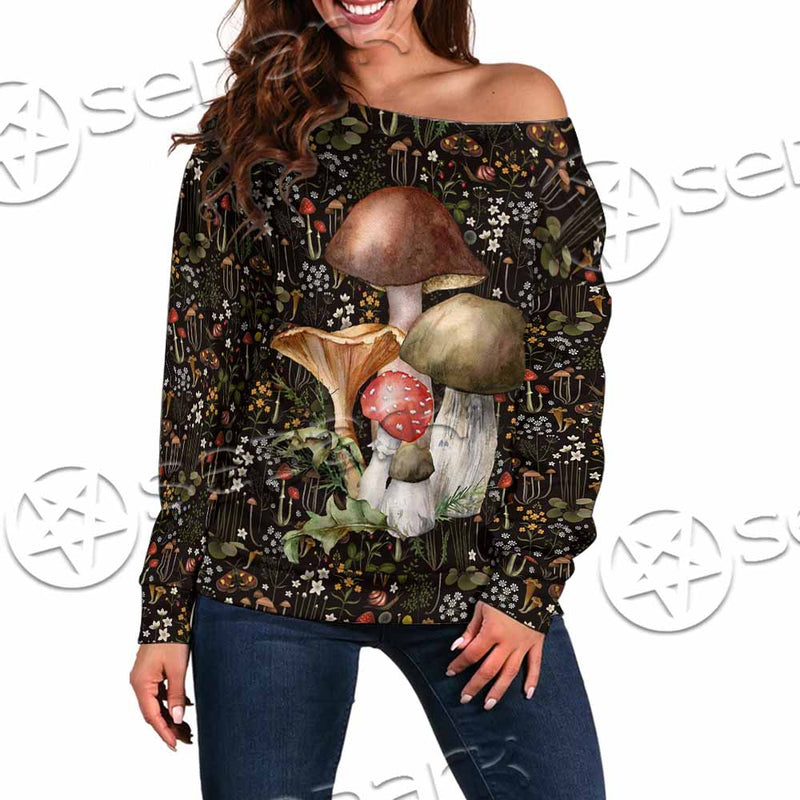 Mushroom Botanical SED-1154 Off Shoulder Sweaters