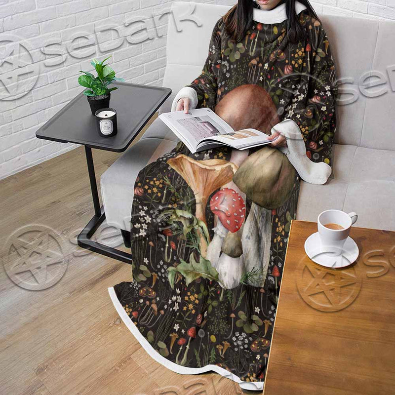 Mushroom Botanical SED-1154 Sleeved Blanket