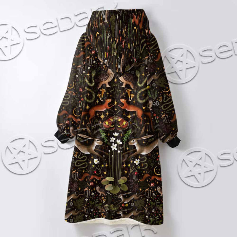 Botanical Garden Plants SED-1155 Oversized Sherpa Blanket Hoodie