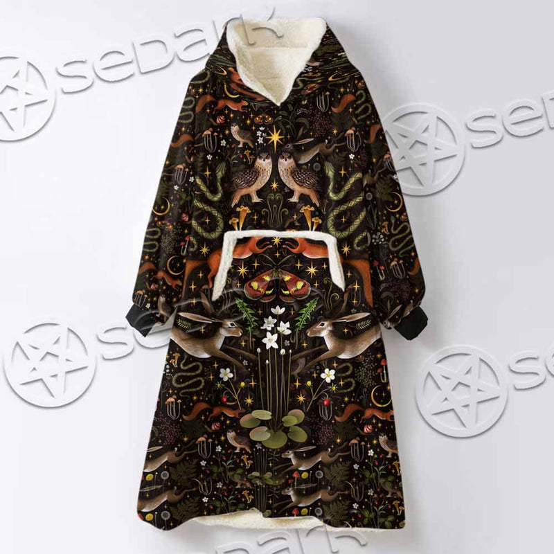 Botanical Garden Plants SED-1155 Oversized Sherpa Blanket Hoodie