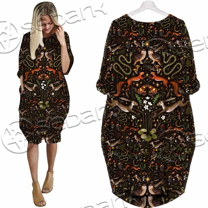 Botanical Garden Plants SED-1155 Batwing Pocket Dress