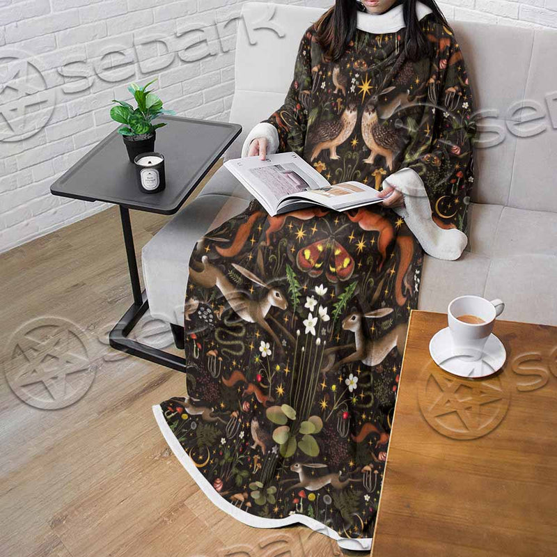 Botanical Garden Plants SED-1155 Sleeved Blanket