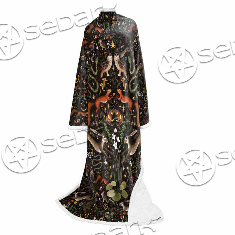 Botanical Garden Plants SED-1155 Sleeved Blanket