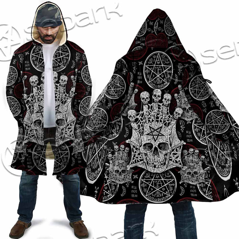 Evil Skull And Pentagram On Red SED-1157 Cloak