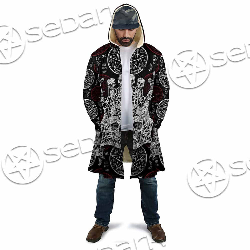 Evil Skull And Pentagram On Red SED-1157 Cloak