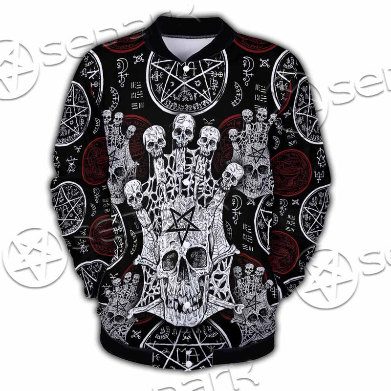 Evil Skull And Pentagram On Red SED-1157 Button Jacket