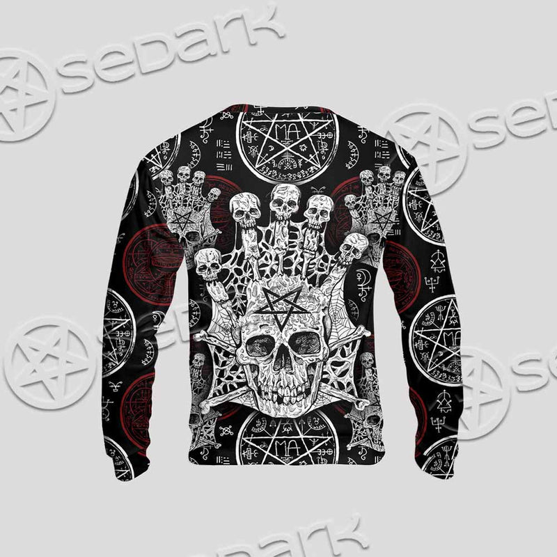 Evil Skull And Pentagram On Red SED-1157 Unisex Sweatshirt