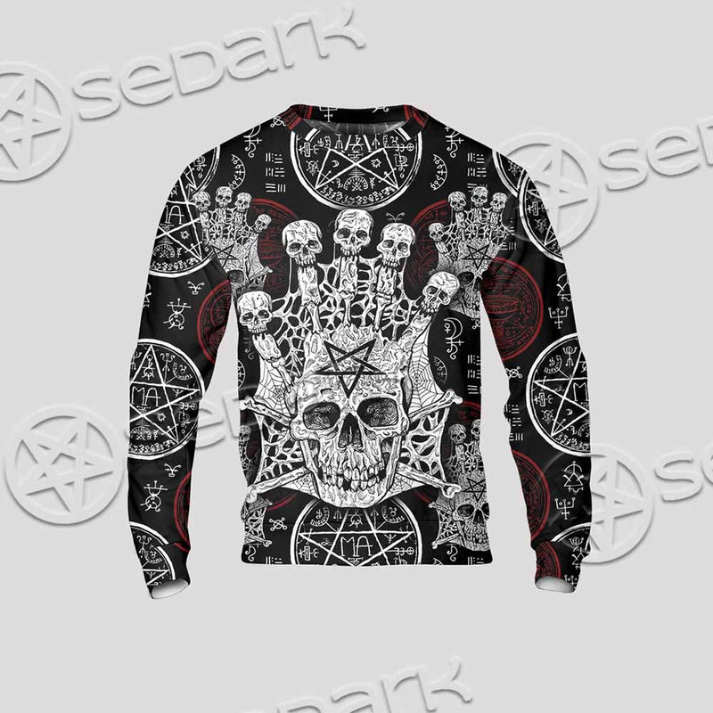 Evil Skull And Pentagram On Red SED-1157 Unisex Sweatshirt