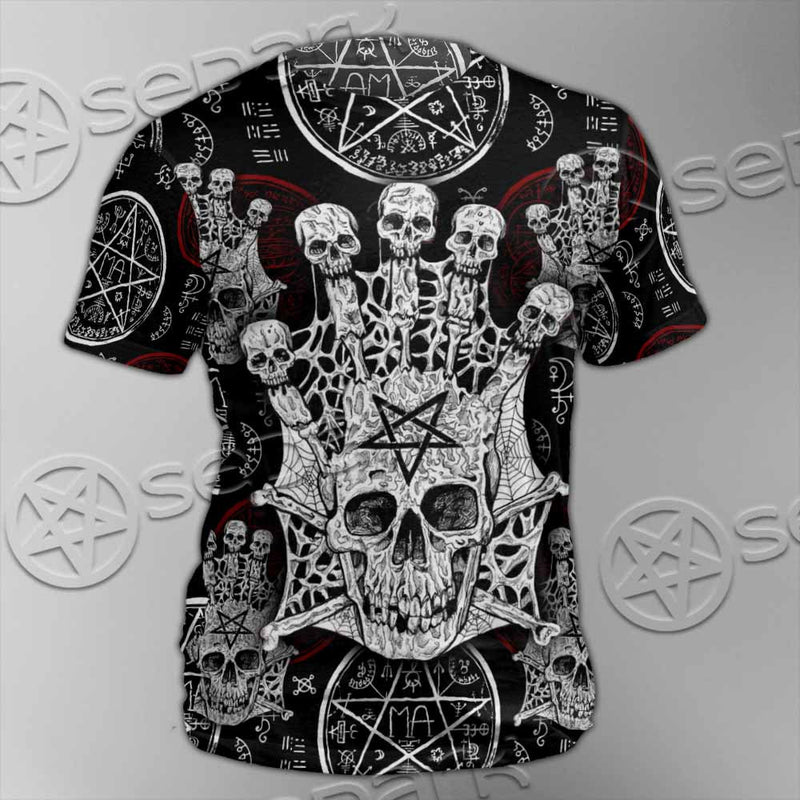 Evil Skull And Pentagram On Red SED-1157 Unisex T-shirt