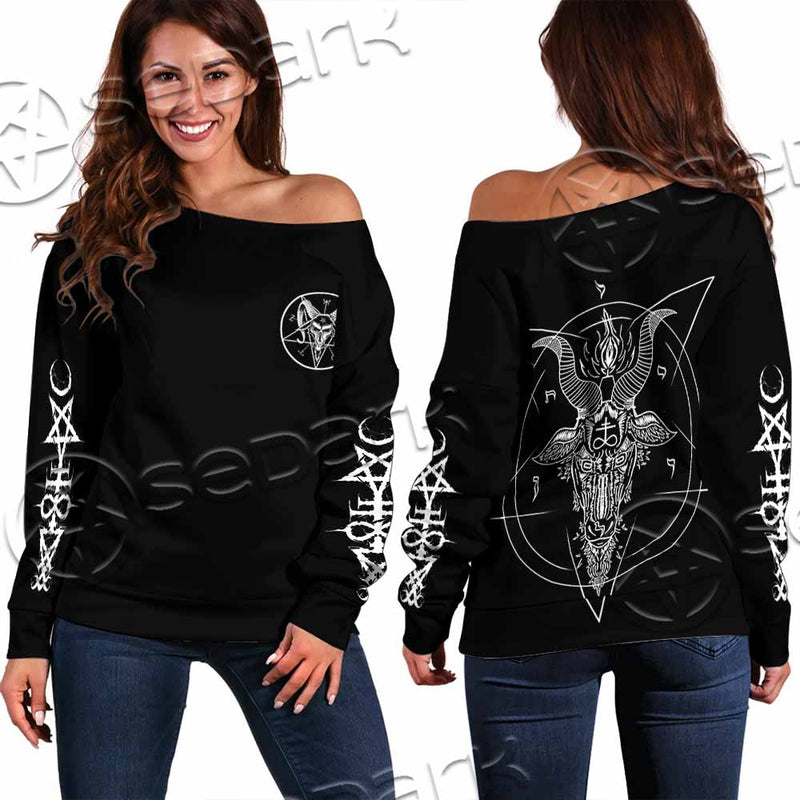 Leviathan Pentagram SED-1159 Off Shoulder Sweaters