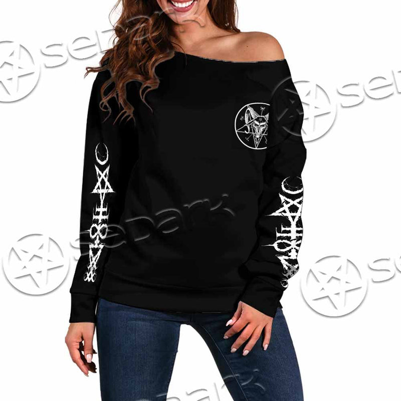 Leviathan Pentagram SED-1159 Off Shoulder Sweaters